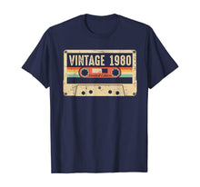 Load image into Gallery viewer, Vintage 1980 40 years Awesome 40th birthday Retro Cassette T-Shirt-258231