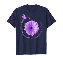 Load image into Gallery viewer, Hummingbird Purple Sunflower Pancreatic Cancer Awareness T-Shirt