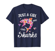 Load image into Gallery viewer, Just A Girl Who Loves Sharks Women Shark Lover Gift T-Shirt