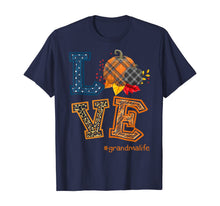 Load image into Gallery viewer, Womens LOVE Grandma Life Plaid Pumpkin Fall Thanksgiving T-Shirt
