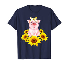 Load image into Gallery viewer, Cute Piggy With Sunflower Tiny Pig With Bandana T-Shirt