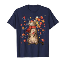 Load image into Gallery viewer, Funny Cat Leaf Fall Hello Autumn Funny Cat Kitten Lover Gift T-Shirt
