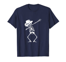 Load image into Gallery viewer, Dabbing Skeleton T-shirt Cowboy Hat Skull Shirt Dance Move