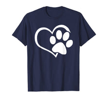 Load image into Gallery viewer, Dog Puppy Shirt - I Love Dogs Paw Print Heart Cute Women Men
