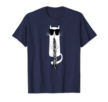 Load image into Gallery viewer, Funny Cat Wearing Sunglasses Playing Oboe T-Shirt