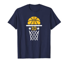 Load image into Gallery viewer, 10 Years Old Boy 10th Birthday T-shirt Basketball Theme Gift
