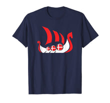 Load image into Gallery viewer, Denmark Viking Ship Shirt Danish Flag Dragon Boat T-Shirt