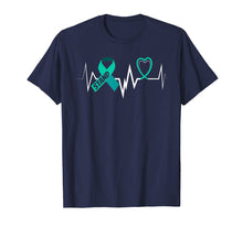 Load image into Gallery viewer, Heartbeat Sexual Assault Awareness Shirt Teal Ribbon Shirt