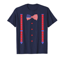 Load image into Gallery viewer, 4th Of July Bow Tie & Suspenders Americann Flag T shirt