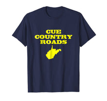 Load image into Gallery viewer, Cue Country Roads Blue and Gold T-shirt