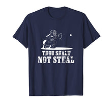 Load image into Gallery viewer, Baseball Catcher Shirt Thou Shalt Not Steal - Religious Gift