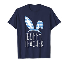 Load image into Gallery viewer, Bunny Teacher Gingham Check Bunny Headband Easter T Shirt