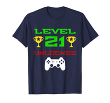 Load image into Gallery viewer, Level 21 Unlocked T-shirt 21st Birthday Gaming Shirt Mens