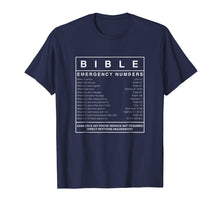 Load image into Gallery viewer, Bible emergency Numbers T-shirt Christian T-shirt