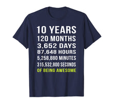 Load image into Gallery viewer, 10th Birthday Gift T Shirt 10 Years Old Being Awesome Tee