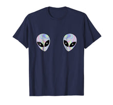Load image into Gallery viewer, Alien Heads Boobs Shirt Colorful Rave Ufo Shirt Believe Tee