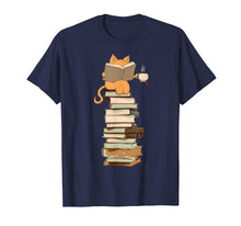 Load image into Gallery viewer, Kittens, Cats, tea and books gift t shirt