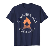 Load image into Gallery viewer, Campfires and Cocktails Tshirt Drinking Camping Trips