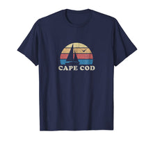 Load image into Gallery viewer, Cape Cod MA T-Shirt Vintage Sailboat 70s Throwback Sunset