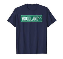 Load image into Gallery viewer, Retro Style Woodland CA Street Sign T-Shirt