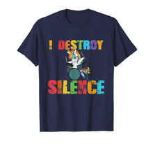 Load image into Gallery viewer, Funny I Destroy Silence Unicorn Drummer T-Shirt