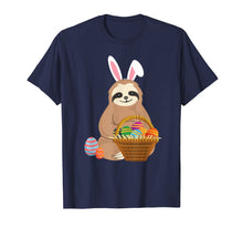 Load image into Gallery viewer, Easter Sloth T-Shirt Funny Sloth With Bunny Ears and Eggs