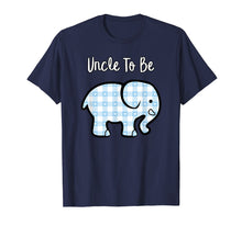 Load image into Gallery viewer, Cute Blue Elephant Uncle To Be Boy Baby Shower Party T-Shirt