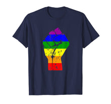 Load image into Gallery viewer, Resist Fist Rainbow Flag Gay Pride T-Shirt