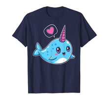 Load image into Gallery viewer, Cute Kawaii I Love Narwhals T-Shirt Kawaii Whale Gift