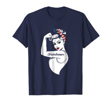 Load image into Gallery viewer, Awesome Women Tshirt Hairdresser American flag