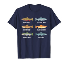 Load image into Gallery viewer, Fishing T-shirt Types of Trout Fish Species Funny Gift Tees