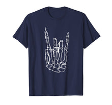 Load image into Gallery viewer, Rock Hand Shirt Skeleton Rocking It Heavy Metal Horns Tee