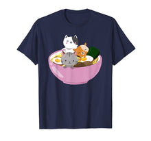Load image into Gallery viewer, Cute Kawaii Cat Ramen Bowl T Shirt Japanese Anime Kitten Tee