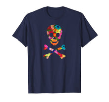 Load image into Gallery viewer, Flowers Skull And Crossbones Funky Pirate T-Shirt
