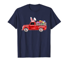 Load image into Gallery viewer, Red Old Truck Egg Hunting Easter Bunny Ear Headband Tshirt