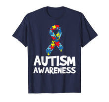 Load image into Gallery viewer, Autism Awareness T Shirt Puzzle Ribbon Family Tee Shirt