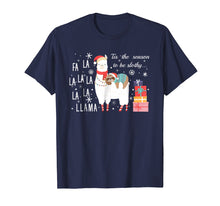 Load image into Gallery viewer, Sloth Christmas Shirt - Fa la la llama Christmas T-Shirt