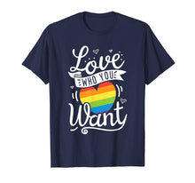 Load image into Gallery viewer, Love Who You Want Rainbow Heart T Shirt LGBT Gay Pride Month