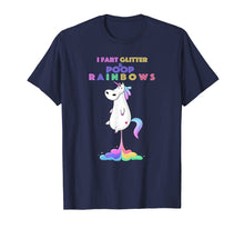 Load image into Gallery viewer, i Fart glitter Poop rainbow - farting unicorn fartnite shirt