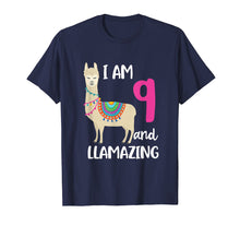 Load image into Gallery viewer, 9th Birthday Llama I'm 9 Years Old and Llamazing T-Shirt