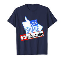 Load image into Gallery viewer, Social Media Like Share Subscribe T Shirt