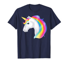 Load image into Gallery viewer, Magical White Unicorn Lovely Rainbow Mane T-Shirt