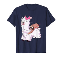 Load image into Gallery viewer, Sloth Riding Llama T-Shirt Cute Tee