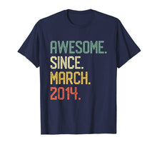Load image into Gallery viewer, Born in March 2014 T-Shirt Vintage 5th Birthday Him Her