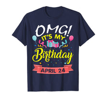 Load image into Gallery viewer, Balloon Star Cake Tshirt OMG It's My Birthday April 24 Shirt