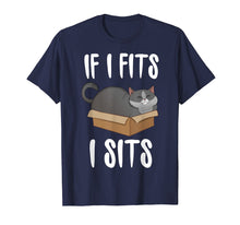 Load image into Gallery viewer, If I Fits I Sits Cat Meme Shirt Funny Cat In A Box T-shirt