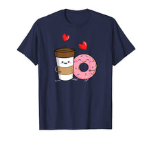 Load image into Gallery viewer, Coffee And Donuts Shirt Cute Kawaii T-Shirt Dark