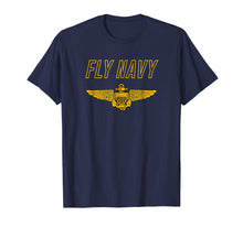 Load image into Gallery viewer, Fly Navy Shirt Classic Naval Officer Pilot Wings Tee