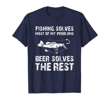 Load image into Gallery viewer, Fishing And Beer Funny Fisherman Father's Day Gift Tee Shirt