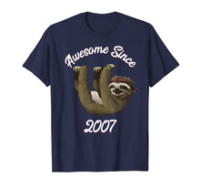 Load image into Gallery viewer, Sloth Birthday T Shirt 12 Girls Boys Awesome Since 2007 Gift
